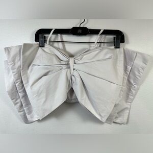 NWOT Truth NYC Giant White Bow Ruched Crop Top, Sz. MD